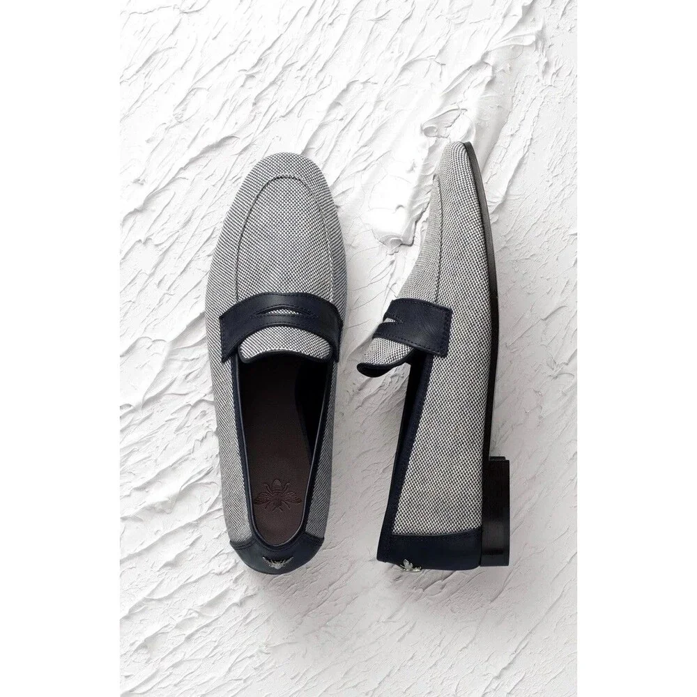 $470 BOUGEOTTE Women’s Loisir  Gomme panelled Penny loafers 37 EU Italy Made
